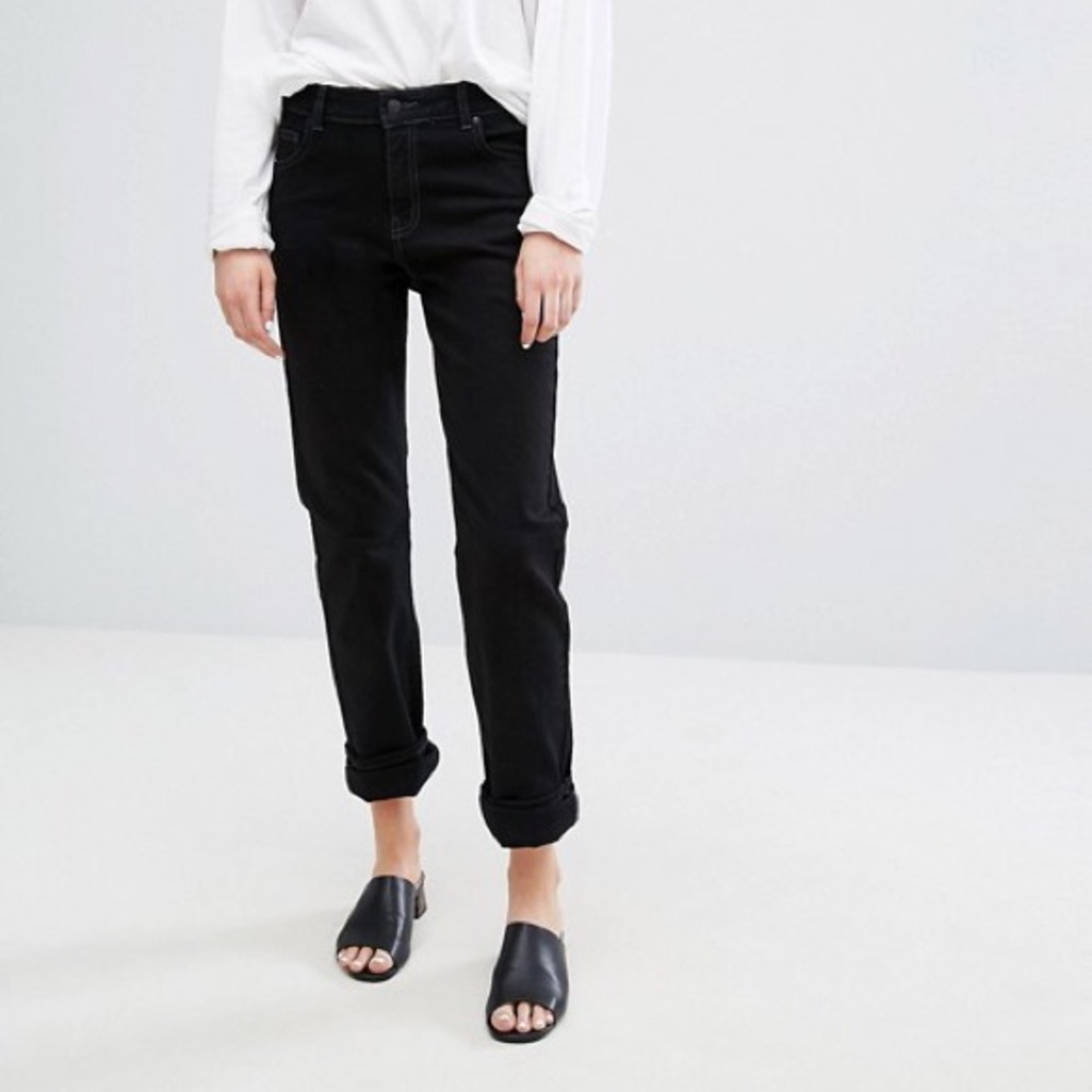 Dr Denim Black High Waist Mom Jean